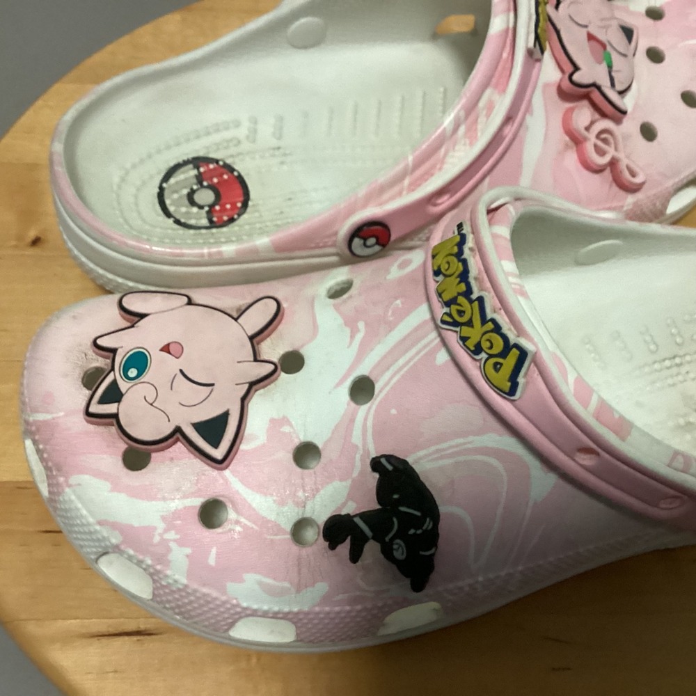 Pokemon Jigglypuff Crocs Pink Marble Swirl ClogsWomen's Size 11 - Picture 9 of 15